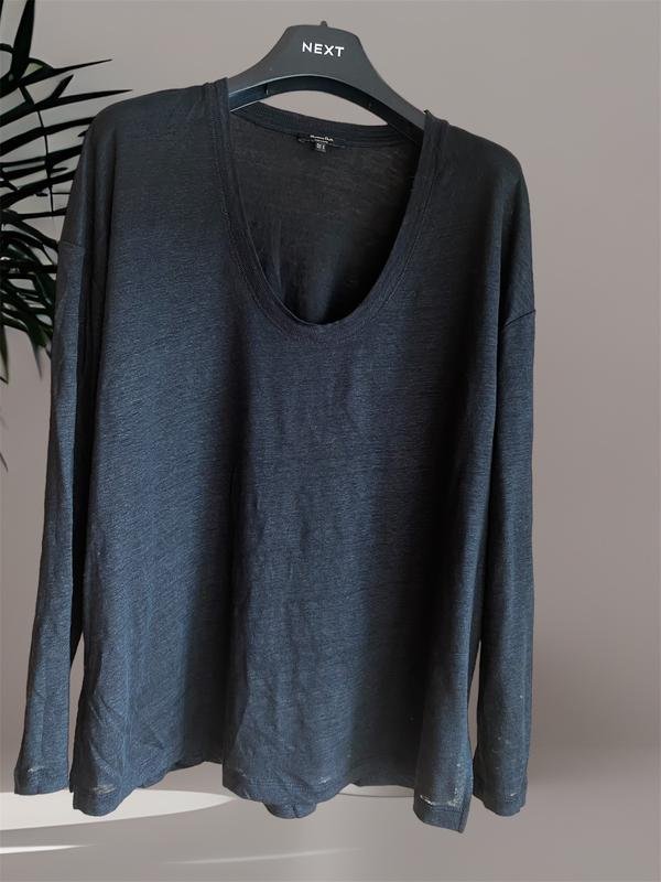Женский Massimo Dutti Светр Чёрный Лен One size