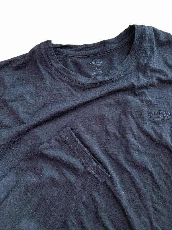 Men Icebreaker Thermal Top Black Wool 40 /L / 48