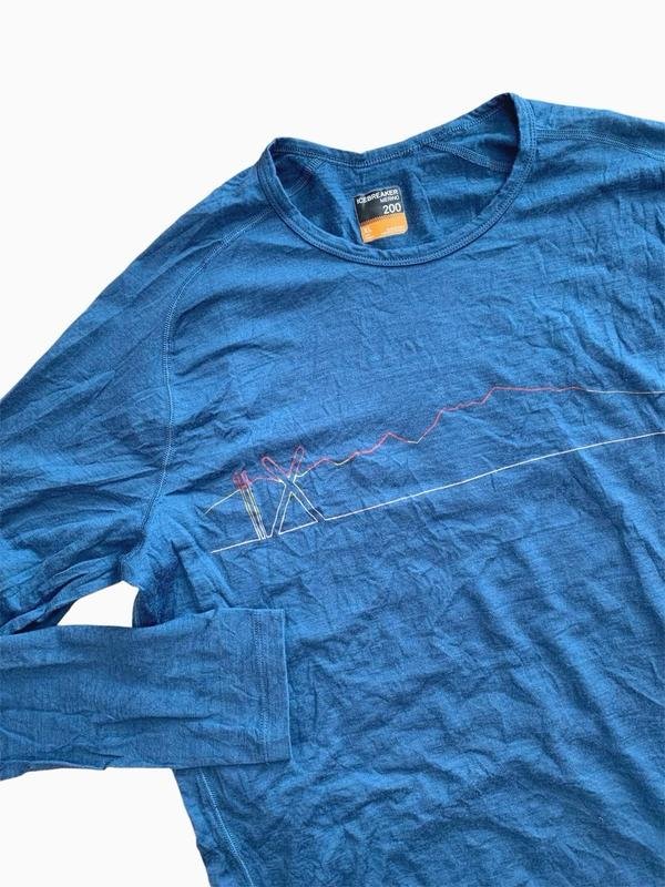 Men Icebreaker Thermal Top Blue Wool 40 /L / 48