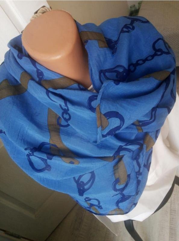 Unisex Celine Sciarpa Blu Navy Cotone