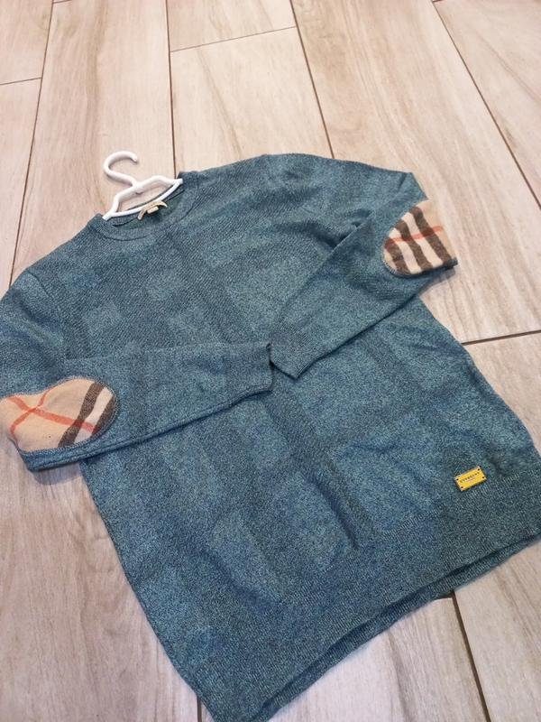 Мужской Burberry Свитер Бирюзовый Хлопок 34 / XS /