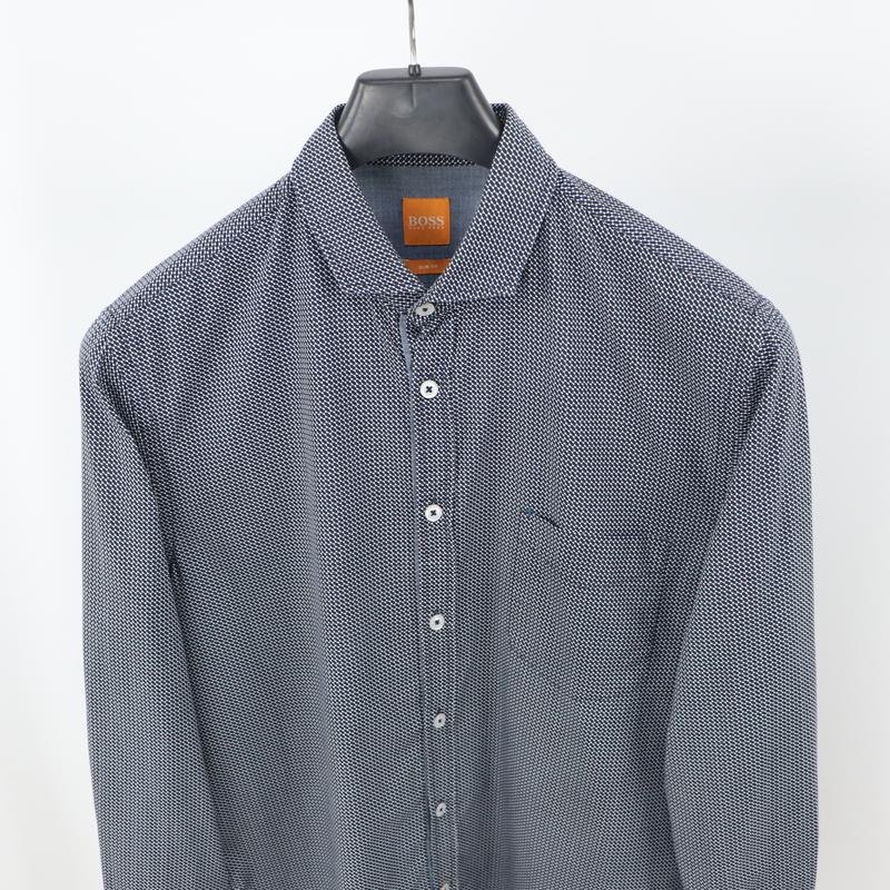 Мужская Hugo Boss Рубашка Серый Хлопок 38 / M / 46