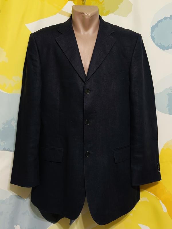 Мужской Balmain Пиджак Тёмно-синий Вискоза 40 /L /