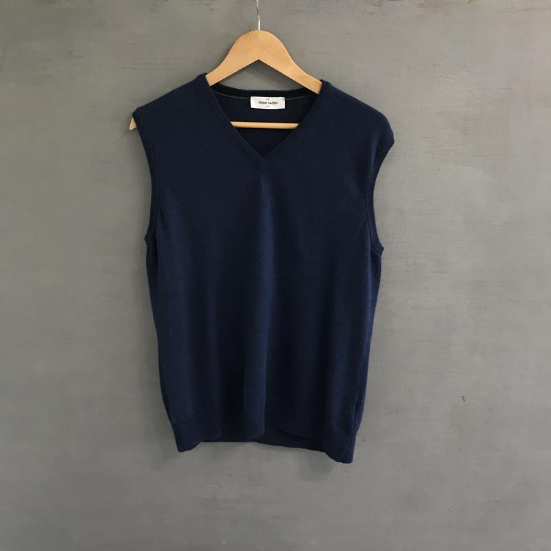 Мужской Gran Sasso Жилетка Тёмно-синий Шерсть 38 /