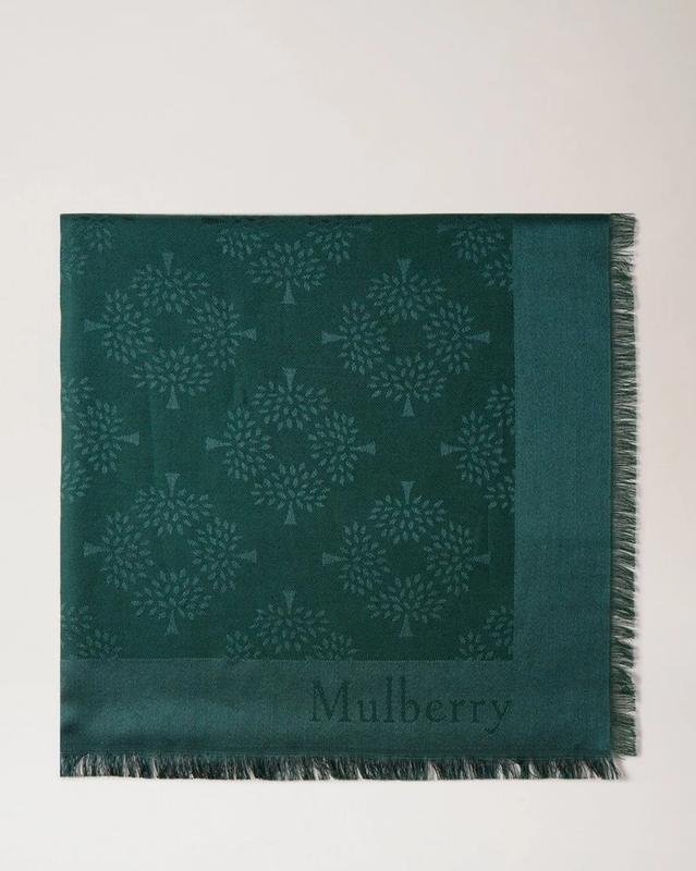 Damen Mulberry Schal Grün Baumwolle