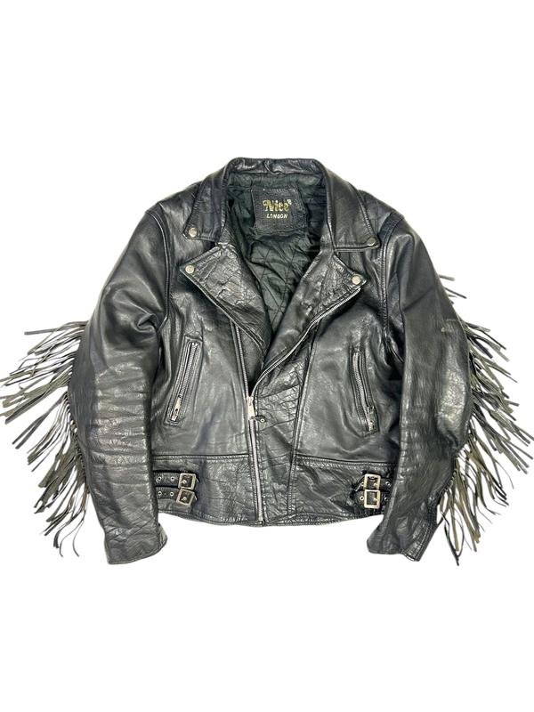 Homme American Vintage Veste Noire Cuir 40 /L / 48