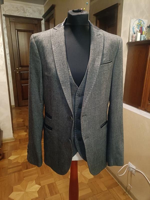 Мужской DRYKORN Пиджак Серый Вискоза 38 / M / 46