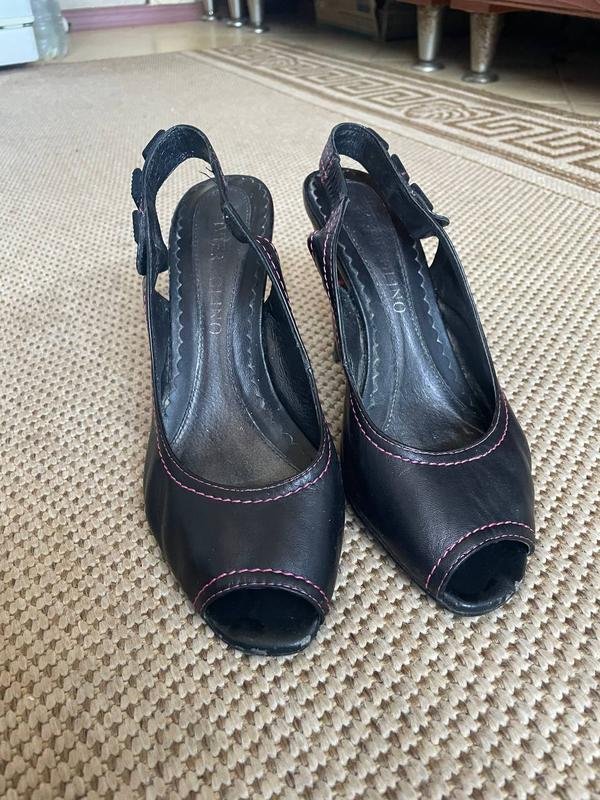Damen High Heels Schwarz Leder 35