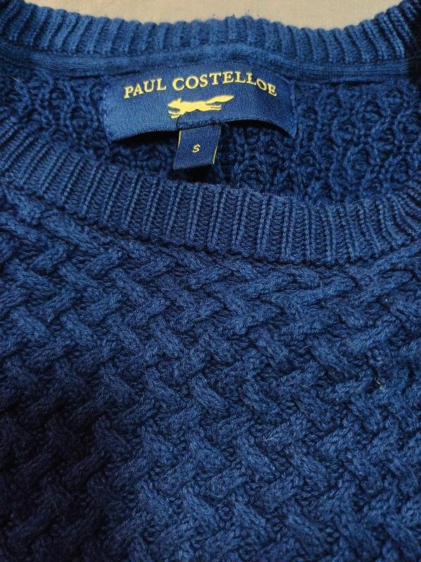 Men Paul Costelloe Sweater Navy Cotton 36 / S / 44