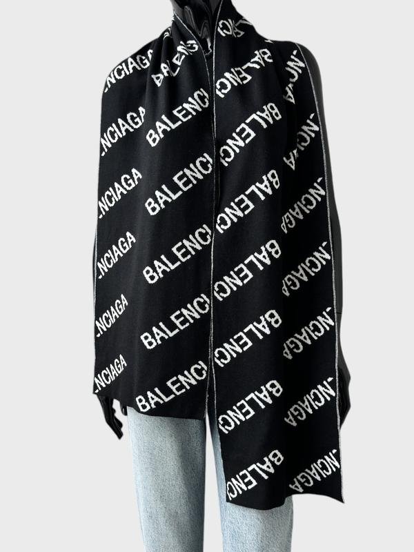 Unisex Balenciaga Scarf White Cashmere