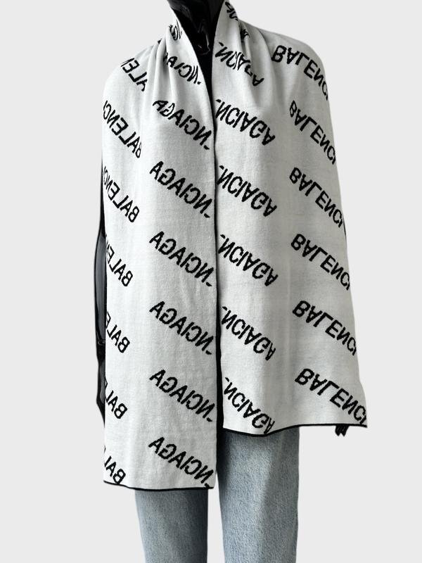 Unisex Balenciaga Scarf White Cashmere