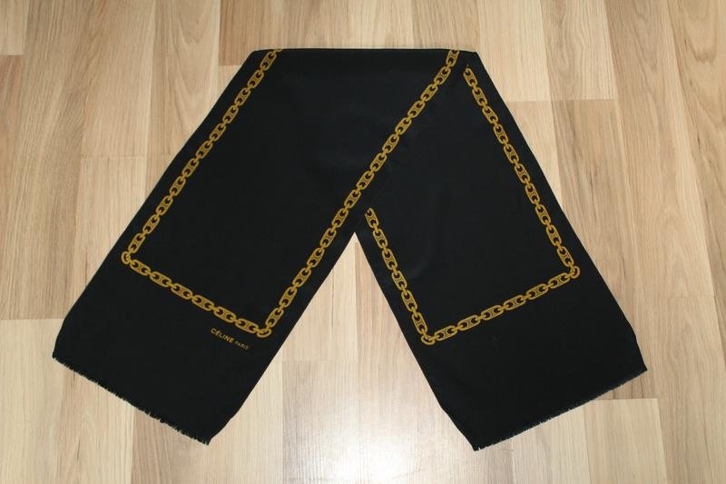 Женский Celine Шарф Чёрный Шелк