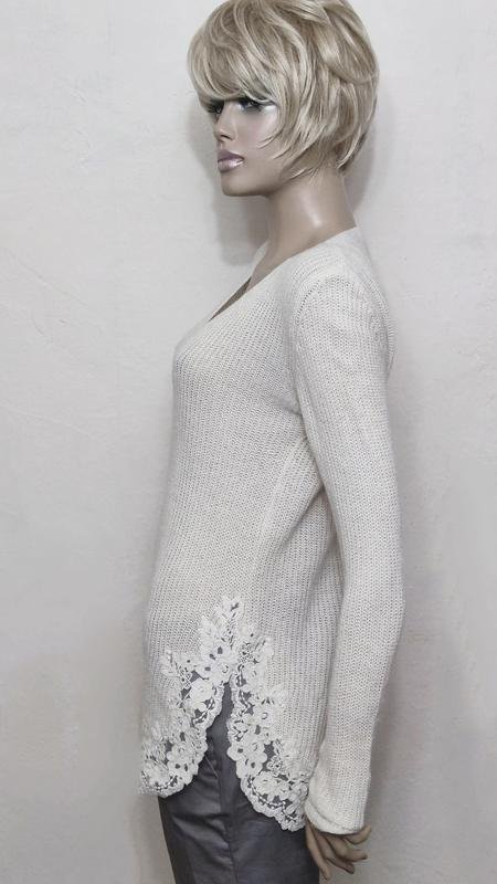 Femme Ermanno Scervino Pull Blanc Dentelle 38 / M