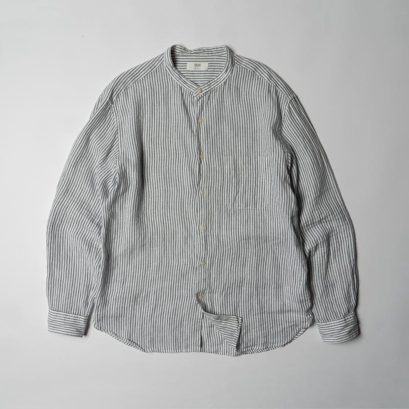 Men Uniqlo Shirt Navy Linen 38 / M / 46