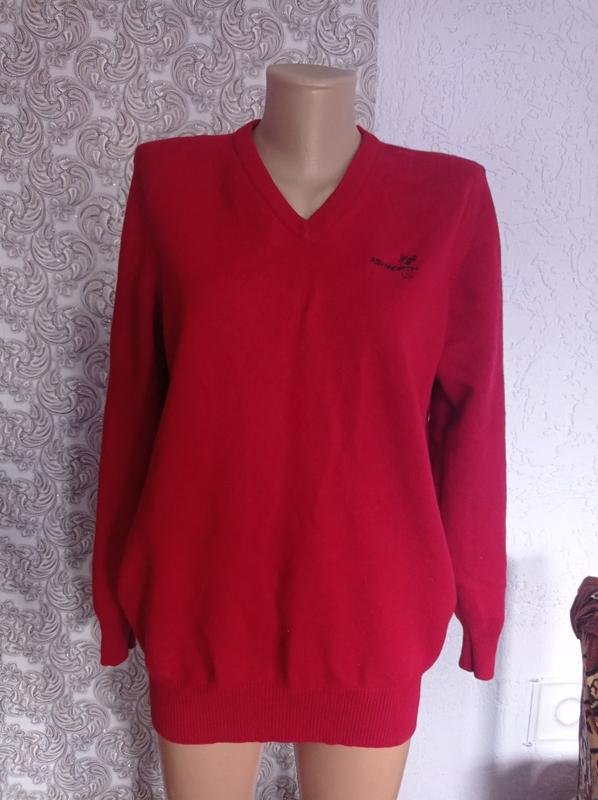 Herren Ash Worth Pullover Rot Wolle 40 /L / 48