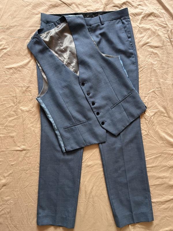 Men DKNY Suit Navy Polyester 34 / XS / 42