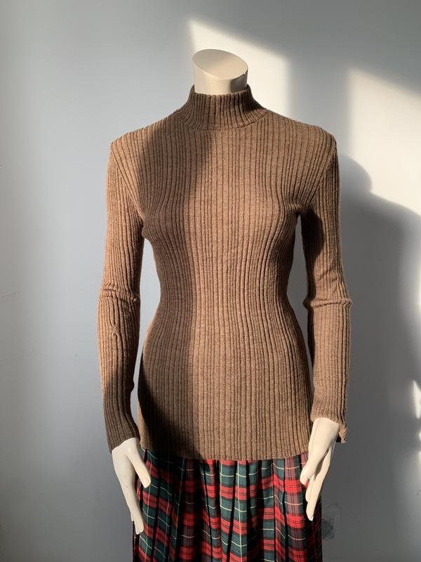 Women Cerruti Turtleneck Brown Wool 36 / S / 44