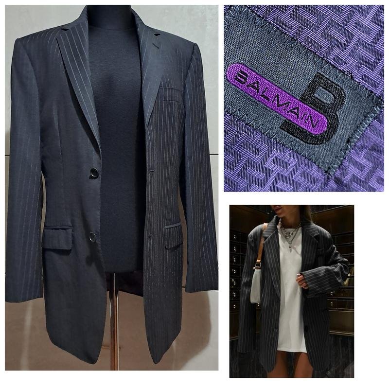Women Balmain Blazer Grey Wool 38 / M / 46