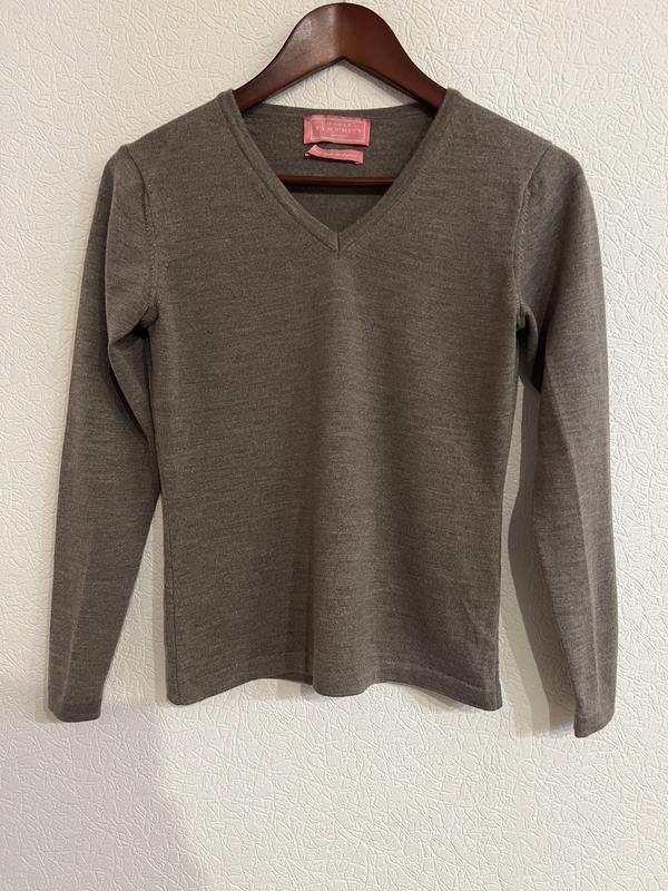 Women Charles Tyrwhitt Sweater Brown Wool 34 / XS