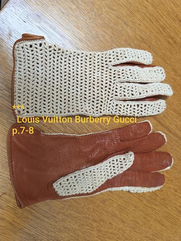 Women Louis Vuitton Gloves Beige Textile 7