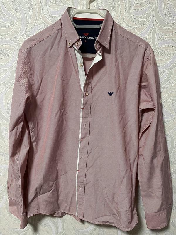 Homme Giorgio Armani Chemise Rouge Coton 40 /L /