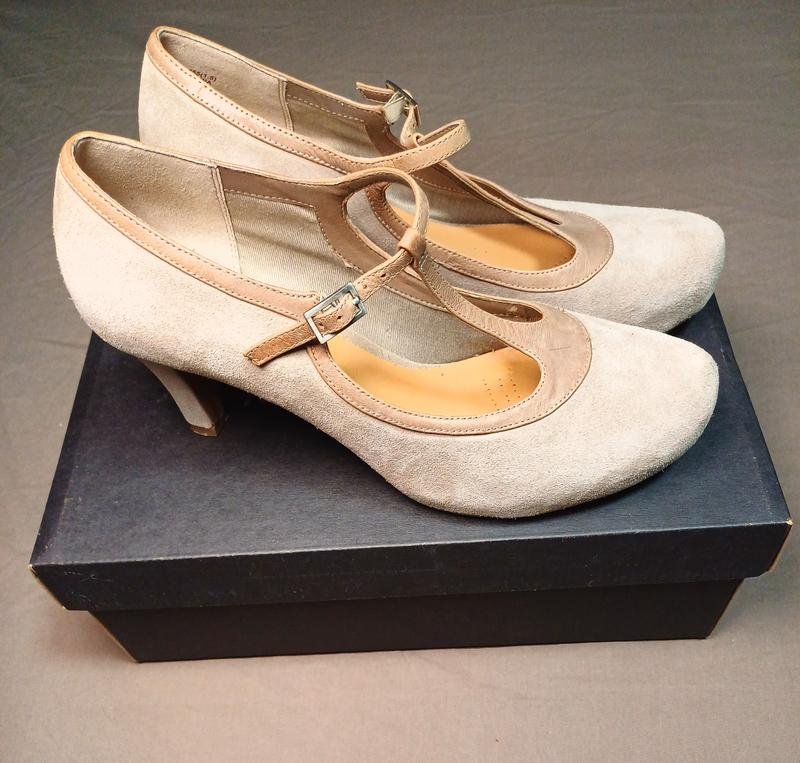 Женские Clarks Туфли Серый Кожа 37.5