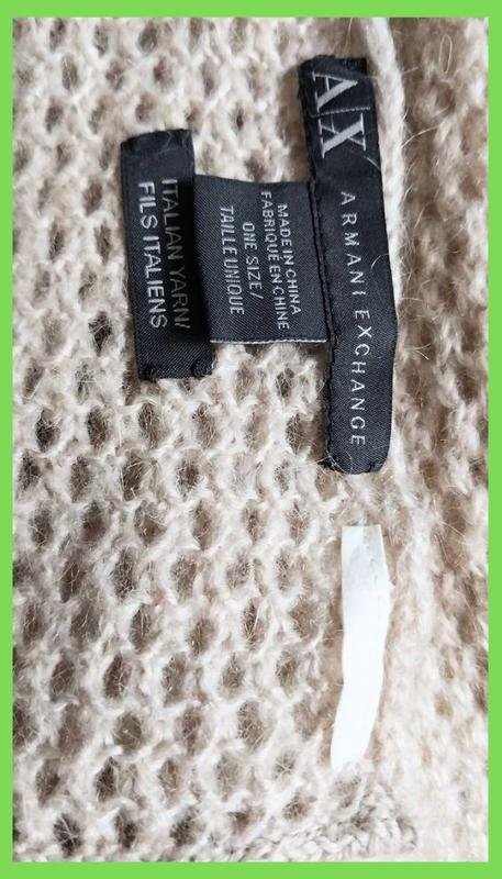 Женский Armani Exchange Шарф Серый Трикотаж
