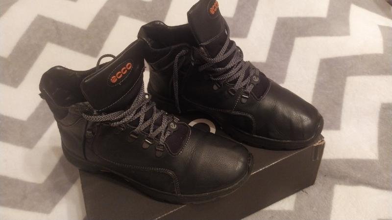 Herren Ecco Stiefel Schwarz Leder 41