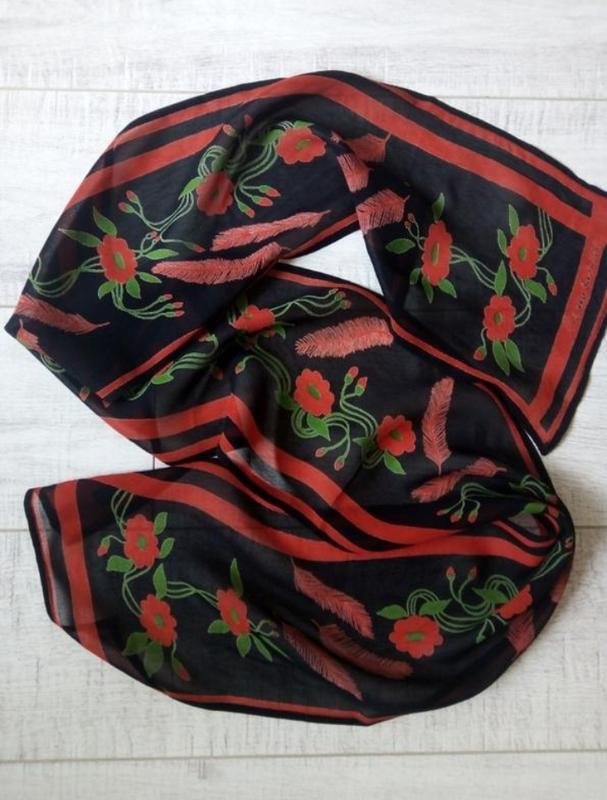 Unisex American Vintage Schal Schwarz Seide