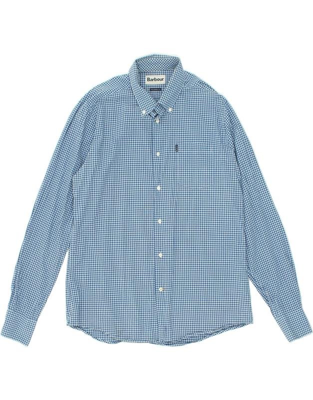 Herren Barbour Hemd Marineblau Baumwolle 38 / M /