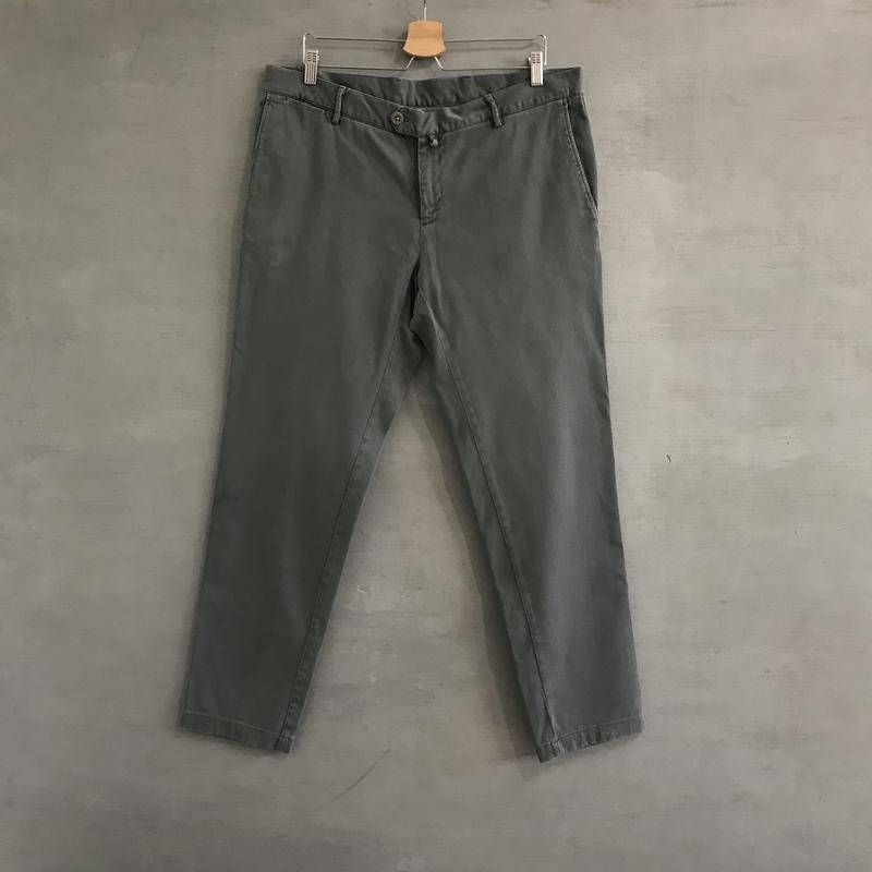 Мужской Isaia Napoli Брюки Серый Хлопок 40 / XXL /