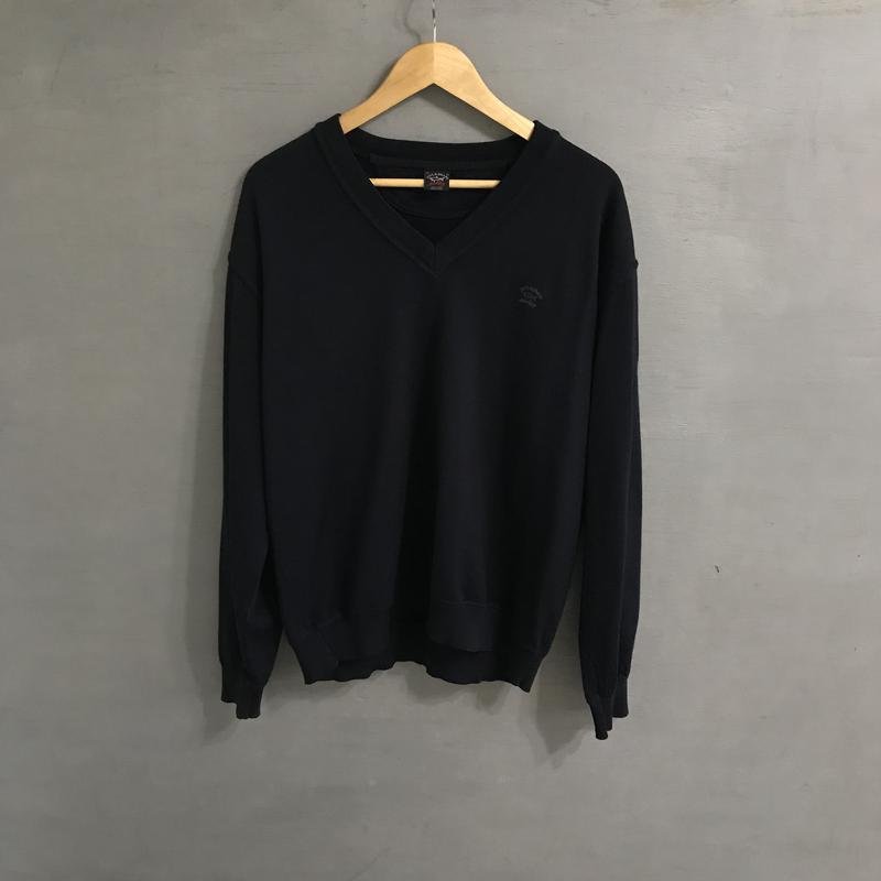 Мужской Paul & Shark Пуловер Чёрный Шерсть 46 /