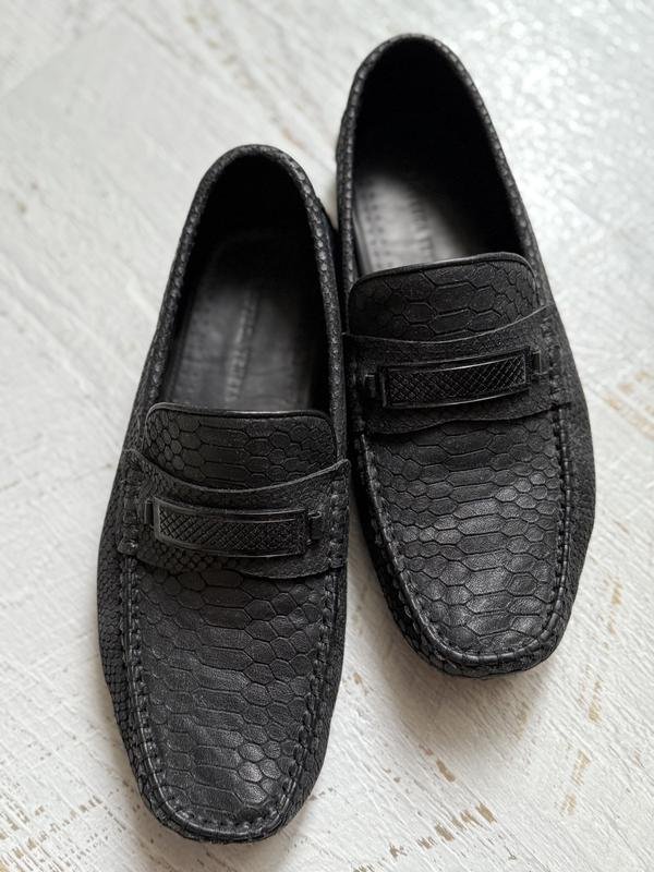 Men Bottega Veneta Loafers Black Leather 42