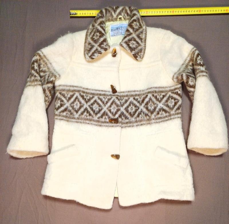 Femme Vintage Eider Knit Manteau Argent Laine 36