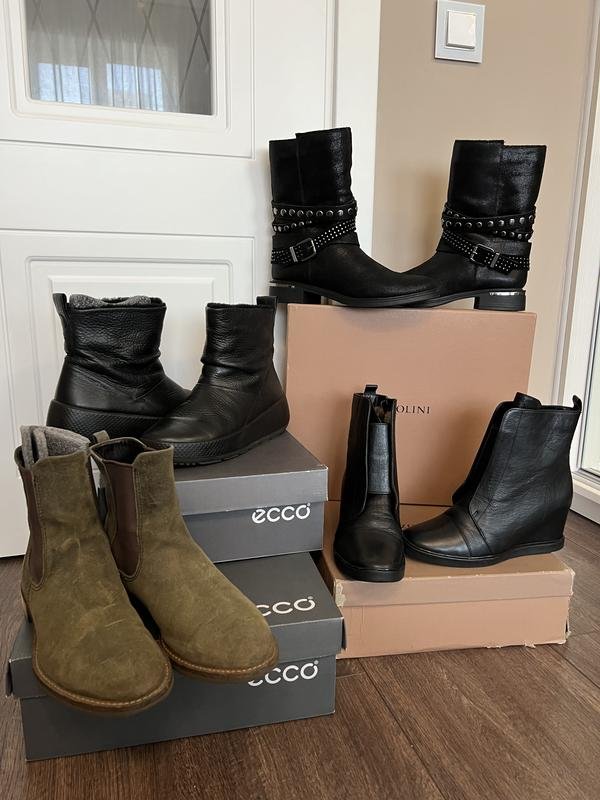 Femme Ecco Bottes Noir Cuir 37