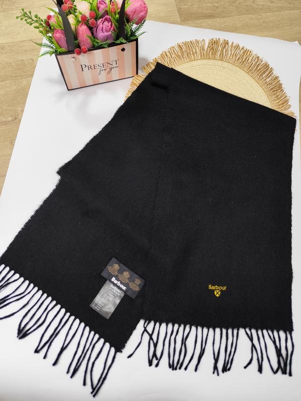 Unisex Barbour Schal Schwarz Wolle