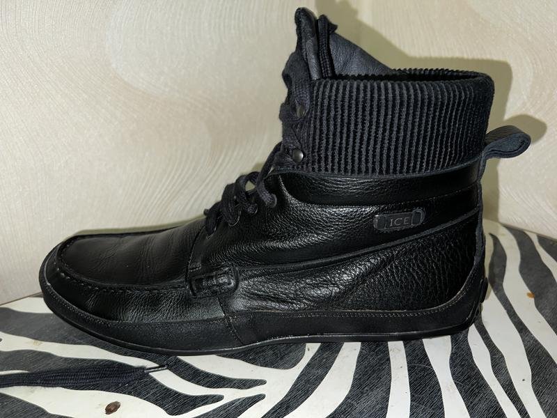 Homme Iceberg Bottes Noir Cuir 42