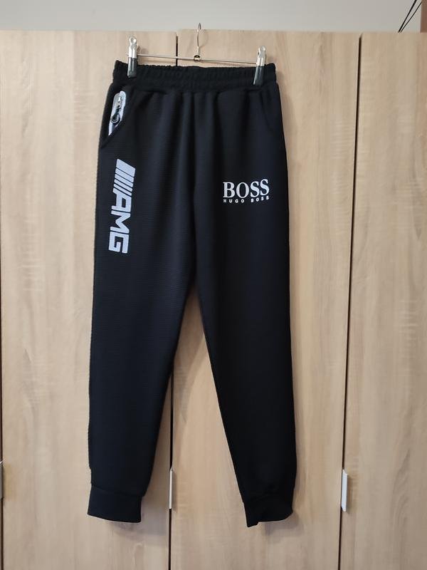 Men Boss Trousers Black Polyester 30 / S / 44