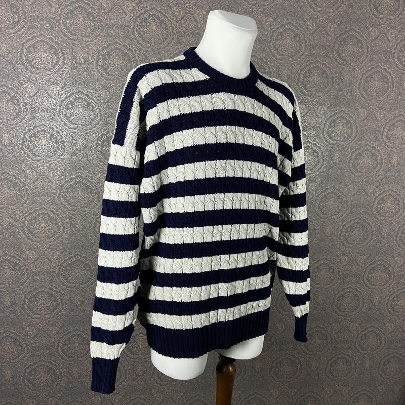 Men Alan Paine Sweater Navy Cotton 42 / XL / 50