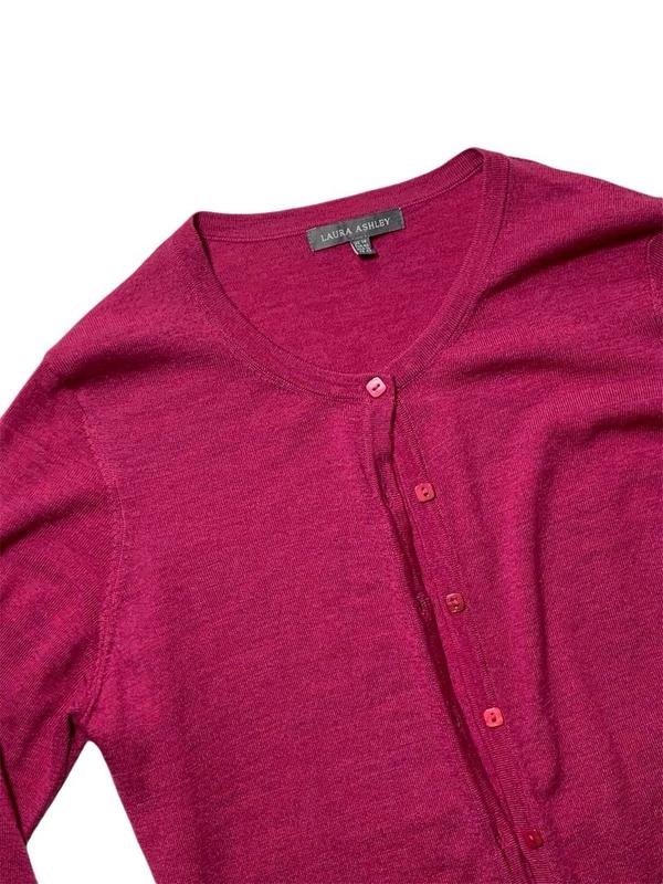 Women Laura Ashley Sweater Red Wool 38