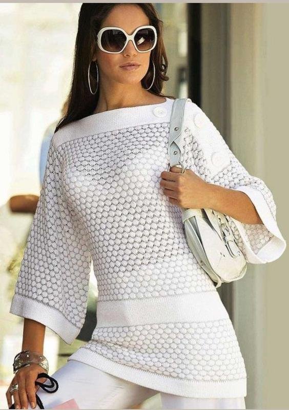 Женский Свитер Белый Акрил 36 / S / 44