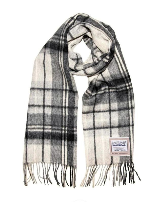 Scarf Heritage Traditions Check Grey Wool