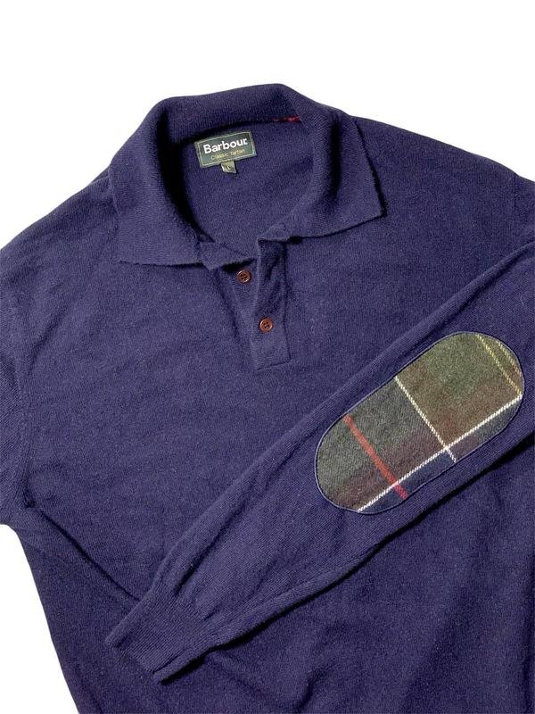 Мужской Barbour Свитер Тёмно-синий Кашемир 40 /L /