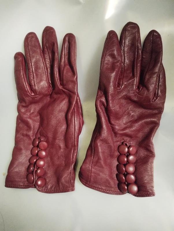 Damen Jigsaw Handschuhe Burgunder Leder L