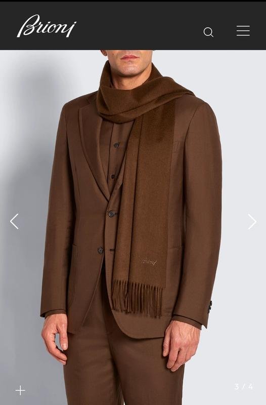 Herren Brioni Schal Braun Kaschmir