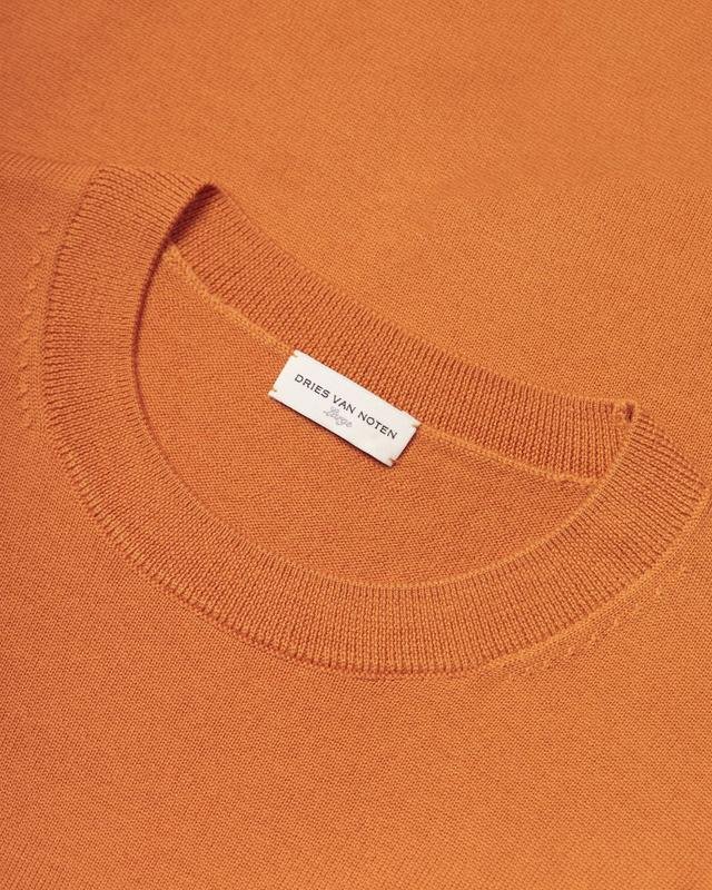 Herren Dries Van Noten Pullover Orange Wolle 40 /L