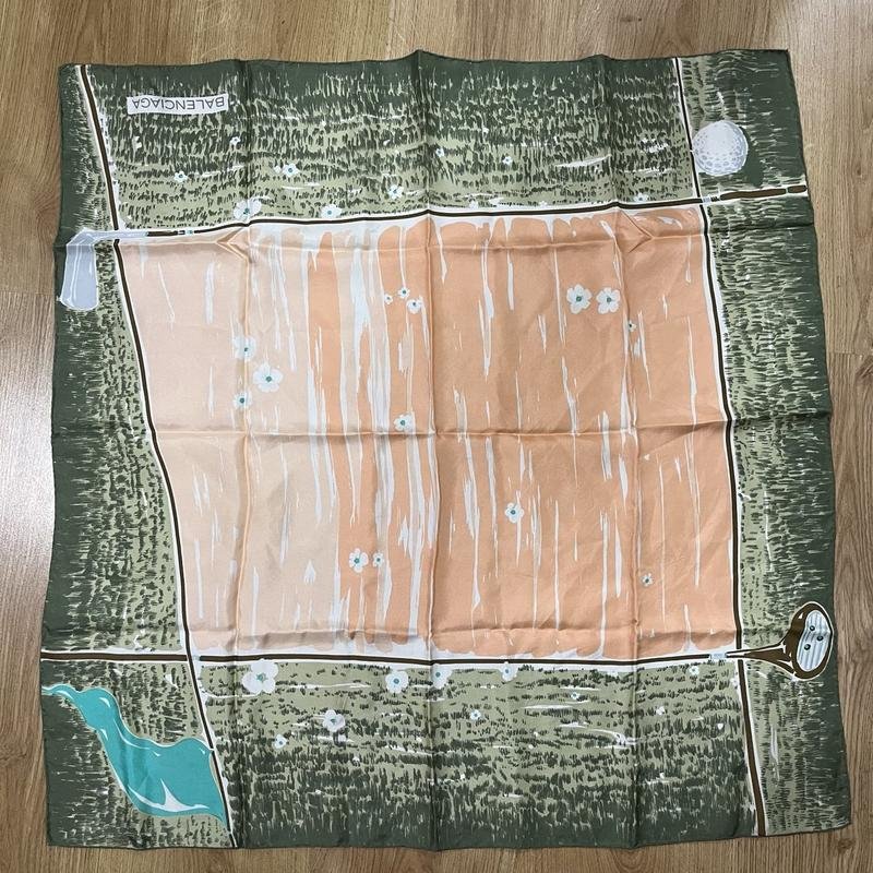 Balenciaga Scarf Green Silk