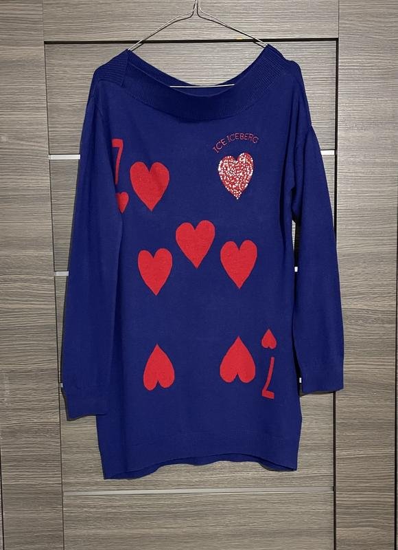 Damen Iceberg Pullover Marineblau Kaschmir 38 / M