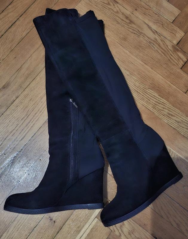 Damen Carlo Pazolini Overknee Schwarz Wildleder 38