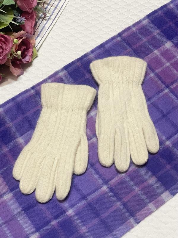 Donna Ben Sherman Guanti Bianchi Angora Taglia